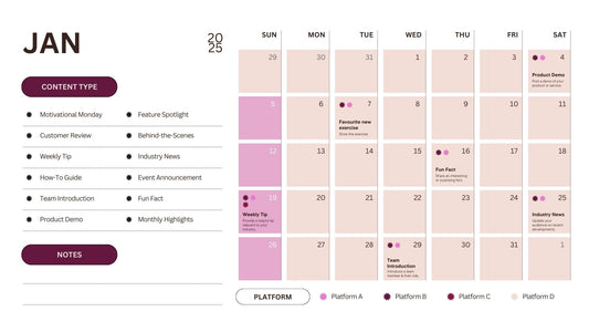 Monthly Content Planner Template