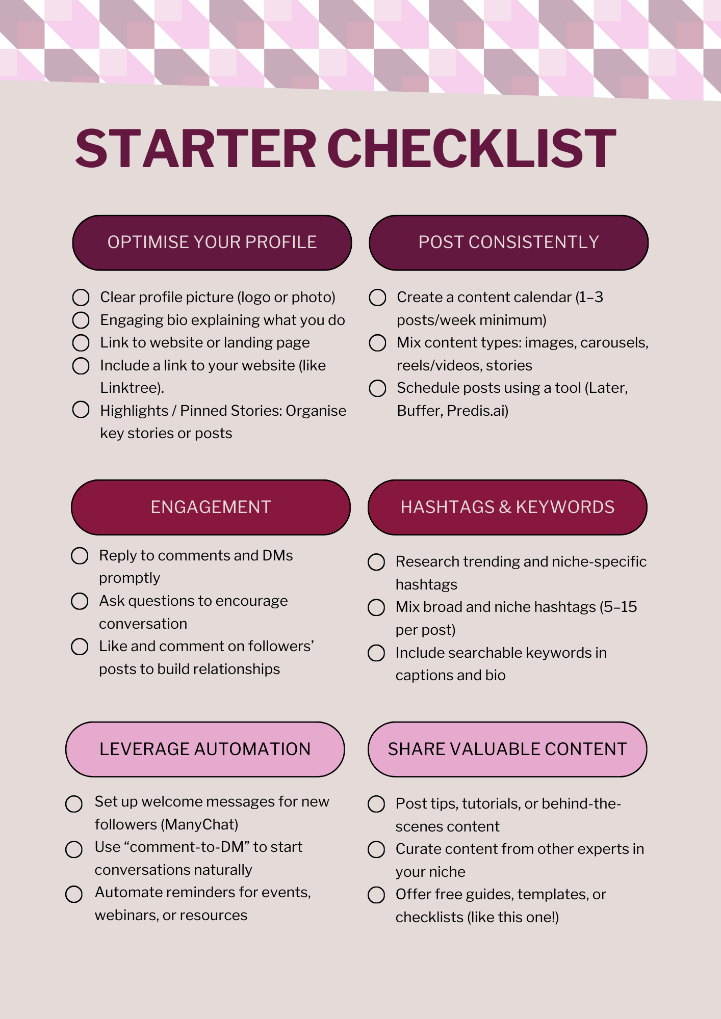 Free Resource - Starter Checklist