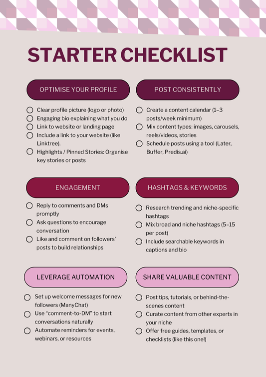 Free Resource - Starter Checklist