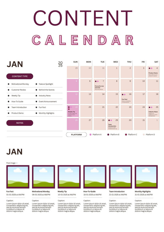 Monthly Content Planner Template